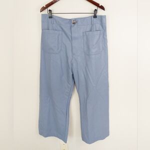 Maeve The Colette Cropped Wide Leg Faux Leather Pants Size 34